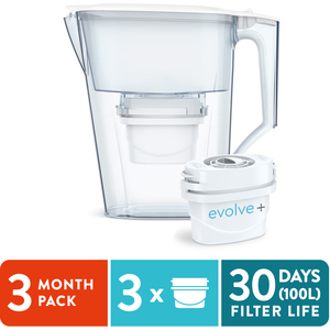 Liscia 2.5L Water Filter Jug - White / 3 pack by Aqua Optima