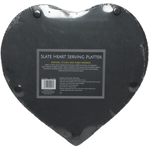 Heart Shaped Slate Serving Board - Black