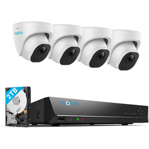 Reolink 4K Plus UHD NVR PoE AI 8ch 4 Dome Kit 2TB - White/Black by Reolink
