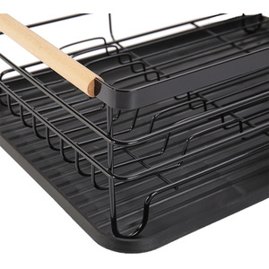 Iron Dish Drainer Drip Tray - Black by Livingandhome
