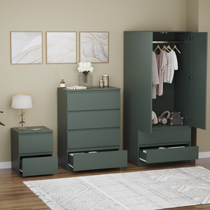 Denver Bedroom Set (2 Drawer Bedside, 4 Drawer Chest, 2 Door 2 Drawer Wardrobe) by Vida Designs