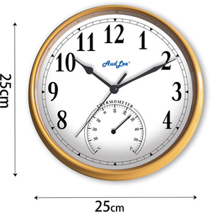 Tub Wall Clock with Thermometer - Mustard Yellow by Audlee