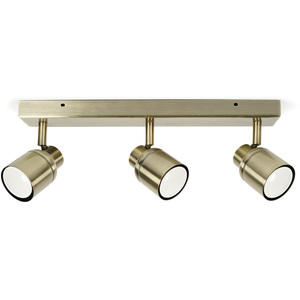 Benton IP44 3 Way Bar Ceiling Bathroom Spotlight - Antique Brass by ValueLights