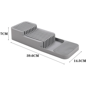 Compact Cutlery Fork Utensil Storage Organiser Kitchen Inserted Drawer Tray - Grey by Livingandhome