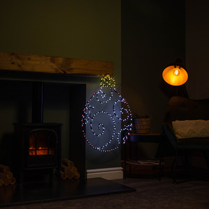 Christmas Bauble with 245 LEDs in Red and White - Black by Samuel Alexander