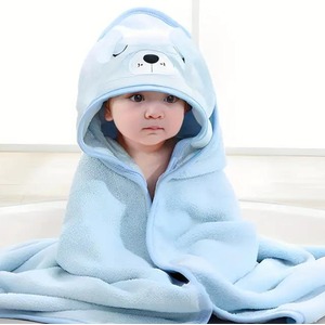 Ultra Soft Baby Hooded Bath Towel - Blue by Dyzi