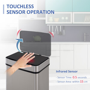 HOMCOM 72L Stainless Steel Bin - SIlver by HOMCOM