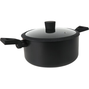 Ayano Soft Touch Non Stick Saucepan with Lid - Black / 18cm by Kitchenmaster