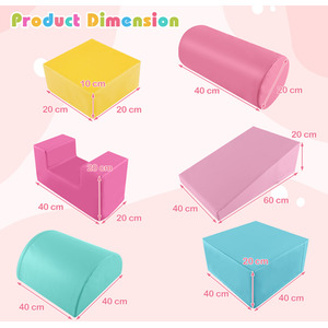 6 Pieces Climb and Crawl Activity Playset - Pink by Costway