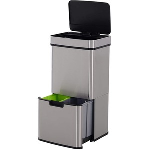 HOMCOM 72L Stainless Steel Bin - SIlver by HOMCOM