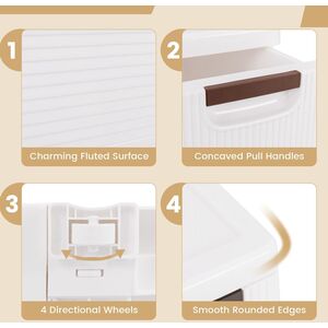 4-Drawer Bathroom Storage Unit - White by Costway