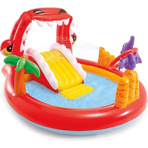 Inflatable Paddling Pool Slide Dino Play Center - Red by Intex