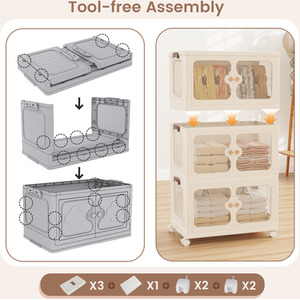 159L Storage Bins with Lid - White by Costway