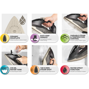 Beldray Steam Lite Iron - Grey by Beldray