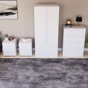 Denver Bedroom Set (2 Drawer Bedside (x2), 4 Drawer Chest, 2 Door Wardrobe) by Vida Designs