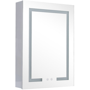 Anti Fog LED Dimmable Mirror Cabinet With Shaver Socket - White / 50cm by Livingandhome