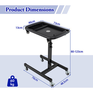 2-in-1 Rolling Tool Tray Work Table - Black by GAINOOM
