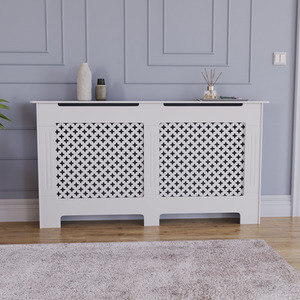 Oxford Radiator Cover - White / 152cm by Vida Designs