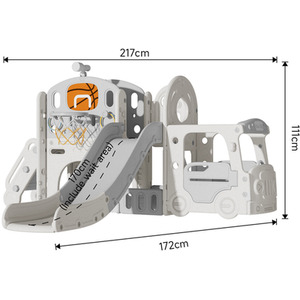 Toddler Slide and Climber Playset with Basketball Hoop and Telescope by Livingandhome