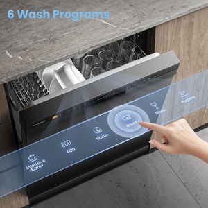 Comfee 12-Place Independent Dishwasher with 6 Wash Programs - Black by Comfee