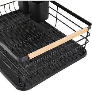 Iron Dish Drainer Drip Tray - Black by Livingandhome