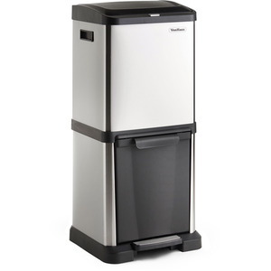 34L Vertical Kitchen Bin with 2 Compartments - Silver by VonHaus