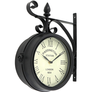 Paddington Outdoor Wall Clock - Black by Charles Bentley
