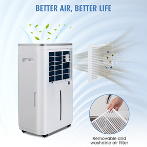 3 Modes Home Dehumidifier with Wheels - White by Costway