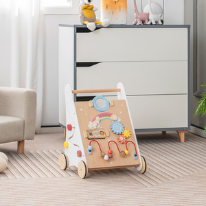 7-in-1 Baby Walker Baby Activity Center - White by Costway