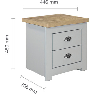 Wooden 4 Piece Furniture Set Wardrobe Chest of Drawers Bedsides Highgate - Grey by Birlea