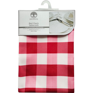 Divante Red Check Tablecloth by Divante