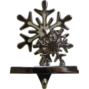 Christmas Stocking Hanger Decoration in Choice of Design - Silver / Snowflake by Samuel Alexander