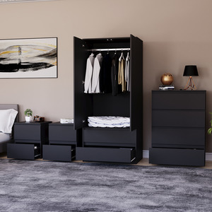 Denver Bedroom Set (2 Drawer Bedside (x2), 4 Drawer Chest, 2 Door Wardrobe) by Vida Designs