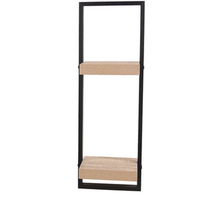 nova framed floating shelf kit - oak effect shelf with black frame - Black & Oak / 75cm / 25cm by Core Products Ltd