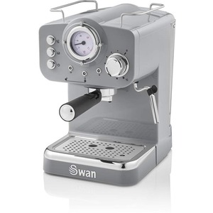 Retro Pump Espresso Coffee Machine - Retro Grey by Swan