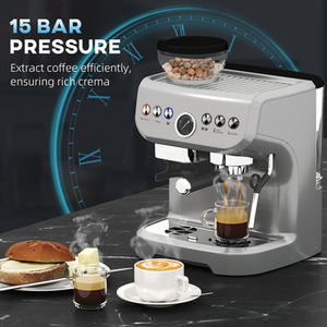 HOMCOM Espresso Machine with Integrated Bean Grinder Steam Wand by HOMCOM