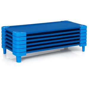 6Pcs Stackable Daycare Cot-Blue - Blue by Costway