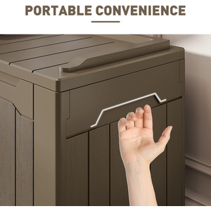 HOMCOM 107 L Plastic Storage Chest with Lock Hole Handles by HOMCOM