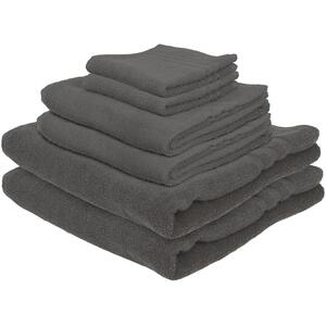 Cotton Towels Set - 135cm x 70cm - 6pc - Black by Nicola Spring