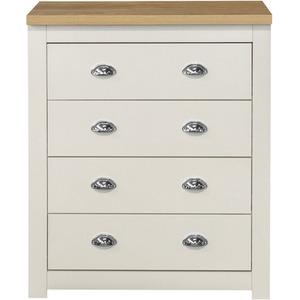 Wooden 4 Piece Furniture Set Wardrobe Chest of Drawers Bedsides Highgate - Cream by Birlea