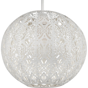 Cream Fretwork Globe Shade - Cream by Lighting Collection