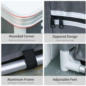 Outsunny Travel Camping Outdoor Kitchen Cupboard - Grey / 60cm by Outsunny