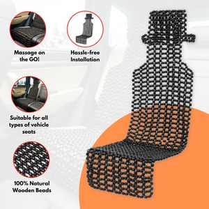 Wooden Beaded Car Seat Covers - Comfortable Seat Cushion - Black by NOVECRAFTO
