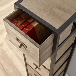 Home Source Derwent 5 Drawer Chest Storage Unit - Natural by Home Source