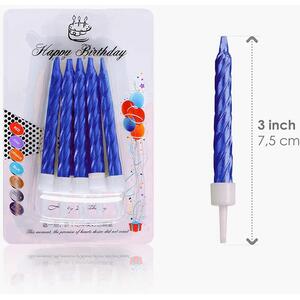 Spiral Candles Cake Topper - Blue by Shatchi