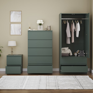 Denver Bedroom Set (2 Drawer Bedside, 5 Drawer Chest, 2 Door 2 Drawer Wardrobe) by Vida Designs