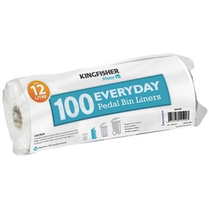 100 Value Pedal Bin Liners - White by Kingfisher
