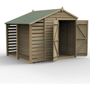 4LIFE 6x8 Apex Shed with Lean To by Forest Garden