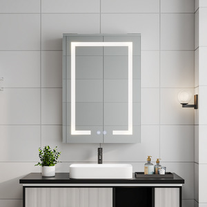 Anti Fog LED Dimmable Mirror Cabinet With Shaver Socket by Livingandhome