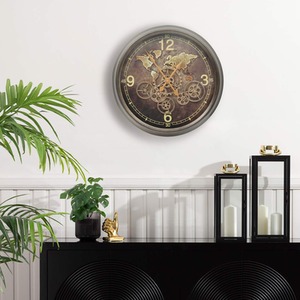 Modern Metal Gear Clock for Bedroom - Coffee by Vanity Living